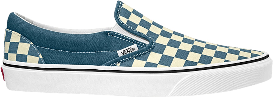 Dark blue checkerboard slip on vans shop