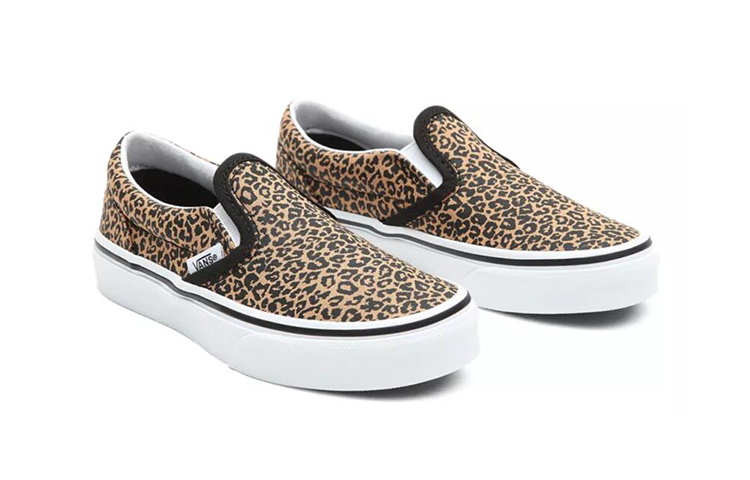 Lookbook 中童 Vans 滑入式低筒 孩童滑板鞋 棕色豹紋