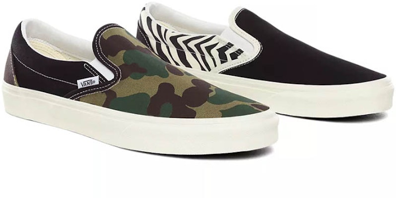 Vans Classic Slip-On 'Mismatch - Zebra Camo' VN0A4U38WS8 Shop Vans Classic Slip-On 'Mismatch - Zebra Camo' VN0A4U38WS8