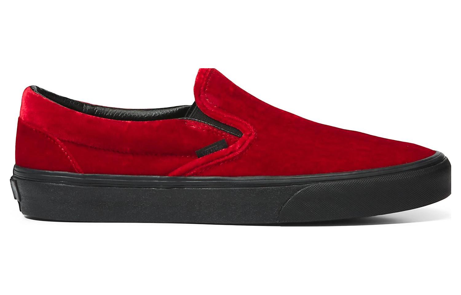 Order Vans 滑入式經典款 潮流休閒 防滑耐磨 低筒 滑板鞋 男女同款 紅黑