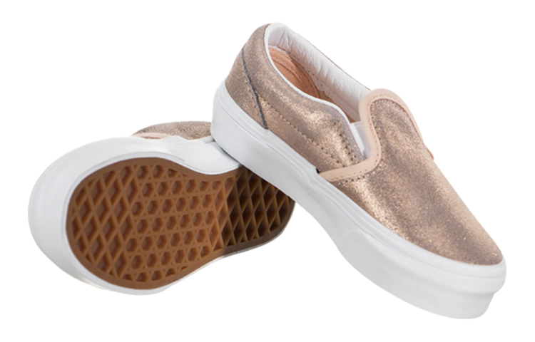 Shop Vans Classic Slip-On Kasut Skateboard Santai Kanak-Kanak Lelaki Pink VN0A4BUTT61