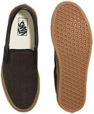 Vans Classic Slip-On Herringbone Shoes 'Black Tan' VN000BVZYS8 Purchase Vans Classic Slip-On Herringbone Shoes 'Black Tan' VN000BVZYS8