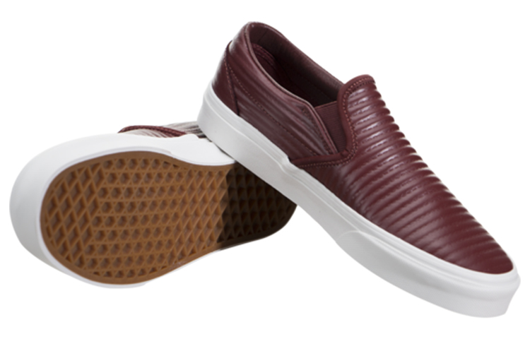 Shop Vans Slip-On Kulit Merah Klasik VN0A38F7OGI