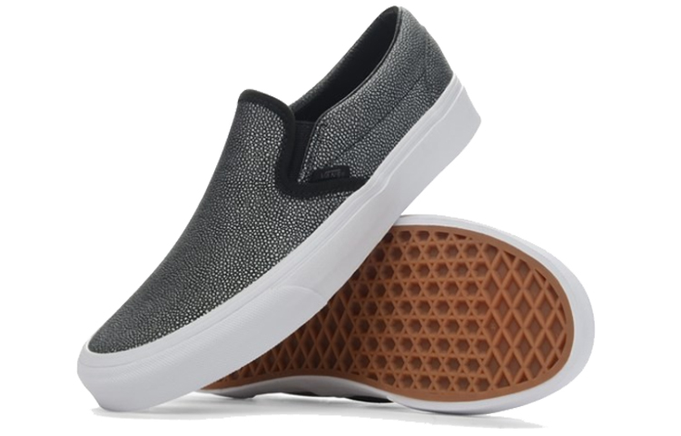 Order Vans经典款一脚蹬黑色魟鱼皮/白色 V004MPJQY