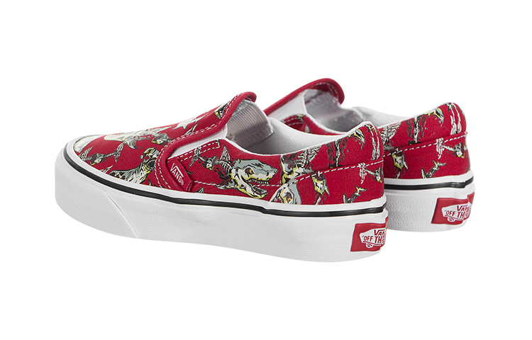 Vans Classic Slip-On Non-Slip Breathable Low Tops Casual Skateboarding Shoes Red 圖 4