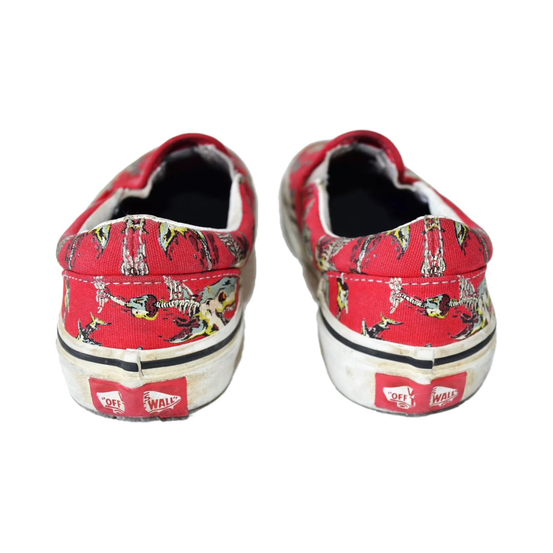 Vans Classic Slip-On Non-Slip Breathable Low Tops Casual Skateboarding Shoes Red 圖 5