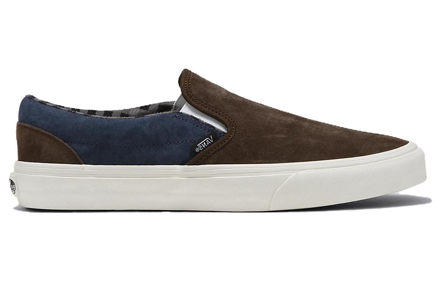Order Vans Classic Slip-On de Ante Cerdo 'Cuadros Marrón Azul Marino' VN000BVZBF1