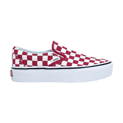 Vans Classic Slip-On Platform 'Checkerboard - Racing Red'
