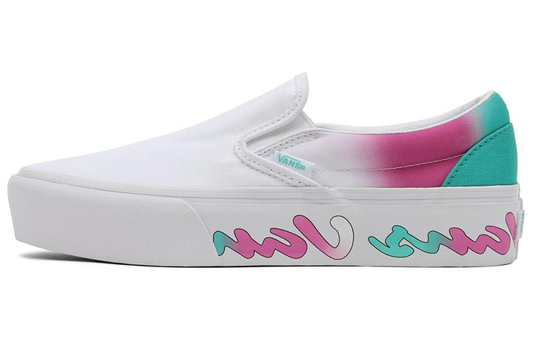 Vans Classic Slip-On Platform 'White Green Purple' VN0A5KXBB0X