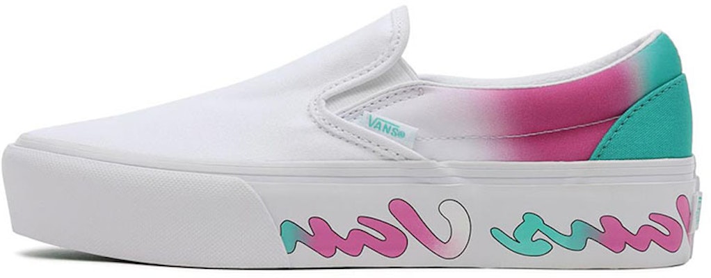 Vans Classic Slip-On Platform 'Putih Hijau Ungu' VN0A5KXBB0X Buy Vans Classic Slip-On Platform 'Putih Hijau Ungu' VN0A5KXBB0X