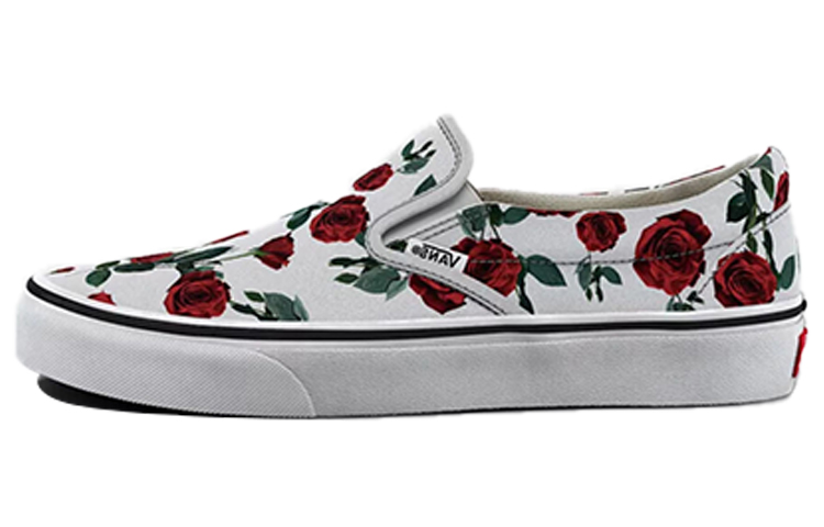 Buy Vans 滑板鞋 白玫瑰圖案 低筒 設計 男女兼用 白玫瑰圖案