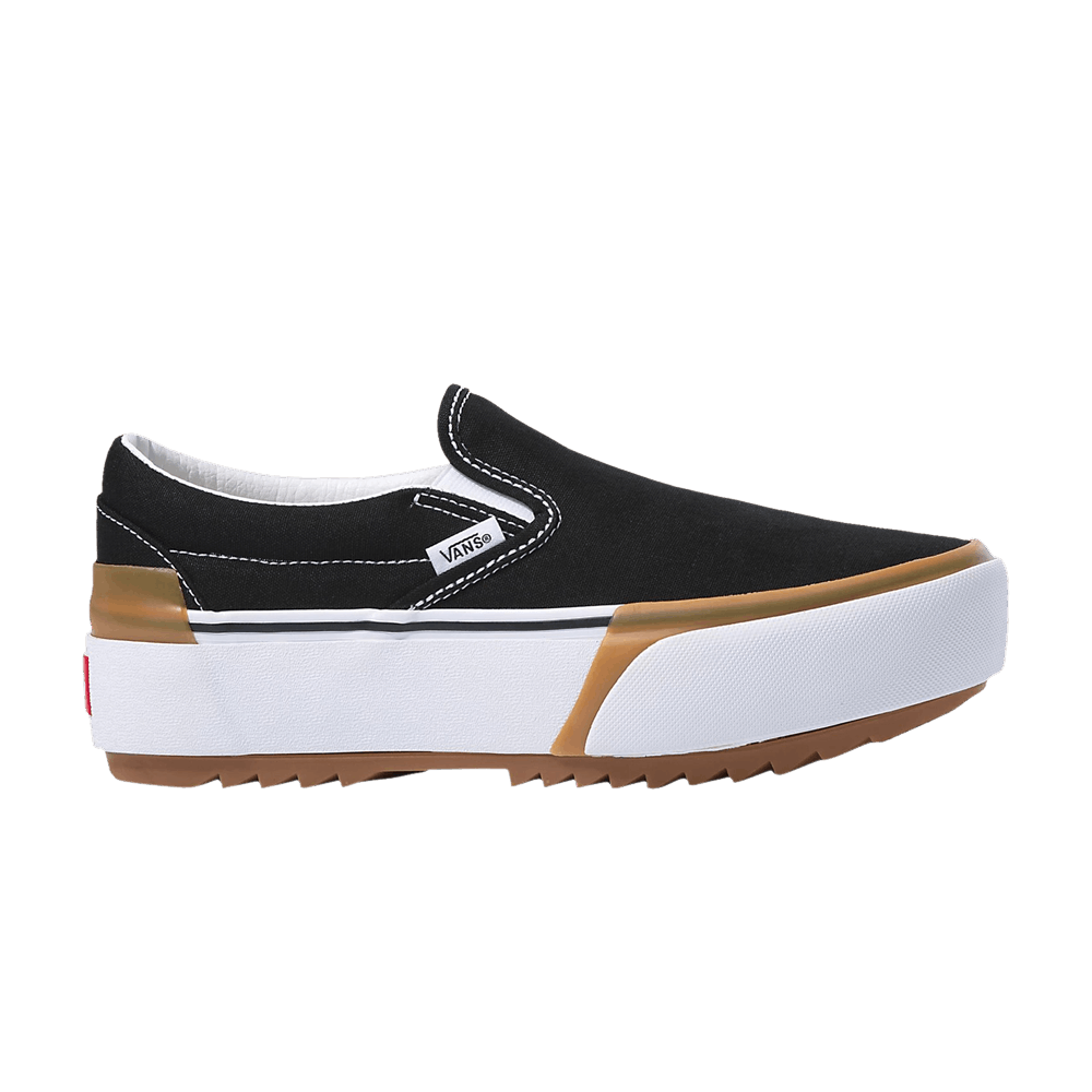 Buy Vans经典加厚底一脚蹬“黑色白色胶底” VN0A4TZV9X1