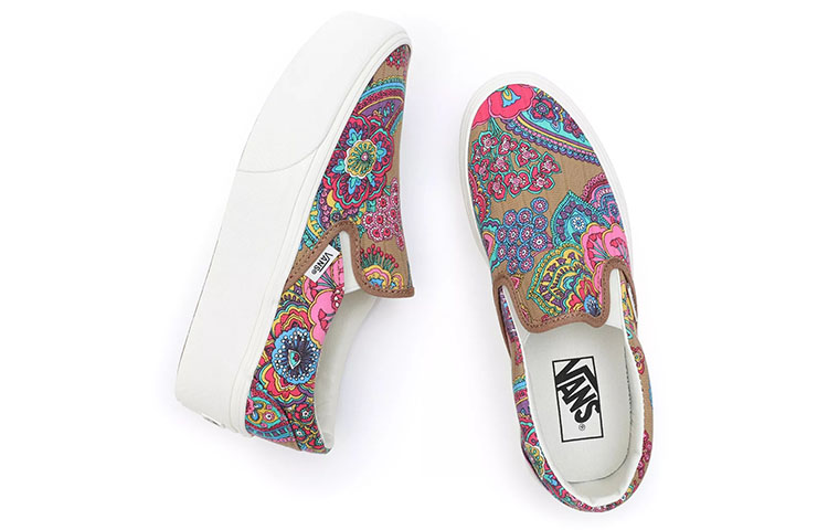 Shop 반스 클래식 슬립온 스택폼 (핑크 블루) VN0A7Q5RTBN