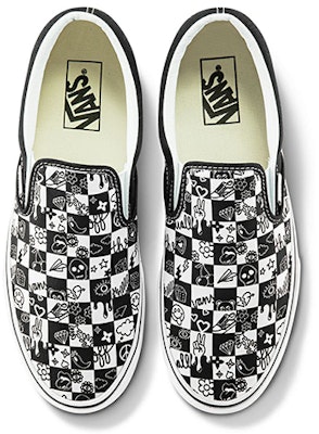 Vans Classic Doodle Checkered Slip-on 'Black White' VN0A5AO86U6 Lookbook Vans Classic Doodle Checkered Slip-on 'Black White' VN0A5AO86U6