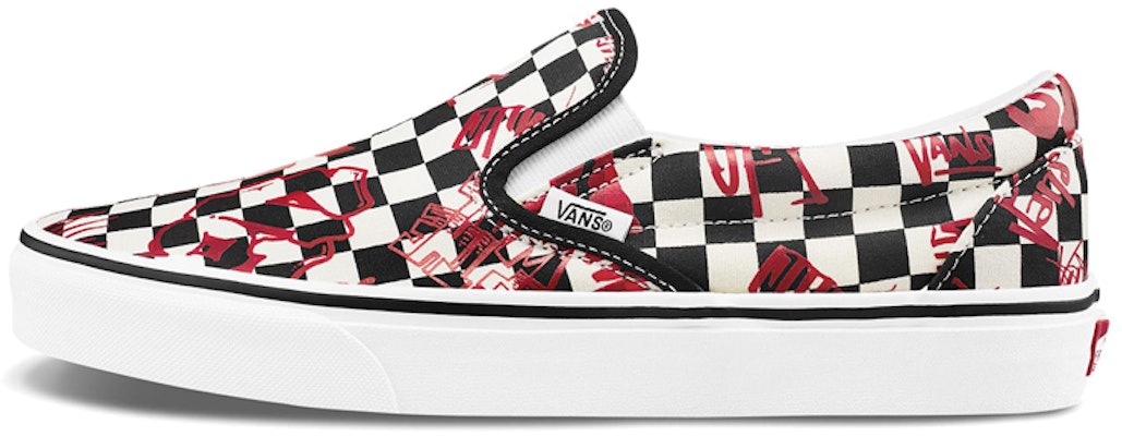 Vans Kasut Slip-On Klasik 'Hitam Putih Merah' VN0A4BV31IW Buy Vans Kasut Slip-On Klasik 'Hitam Putih Merah' VN0A4BV31IW