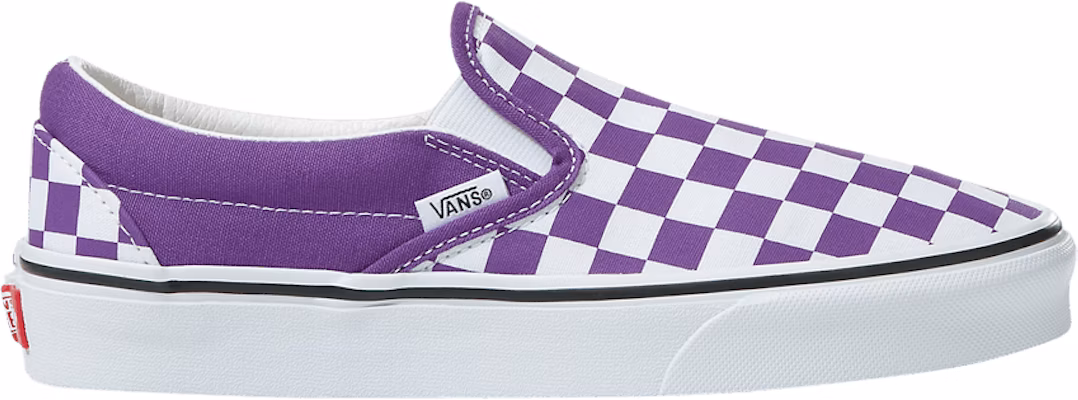 Purple checkered slip on 2025 vans