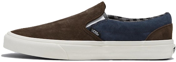 Vans Classic Slip-On Pig Suede Shoes 'Plaid Brown Navy' VN000BVZBF1 Vans Classic Slip-On Pig Suede Shoes 'Plaid Brown Navy' VN000BVZBF1