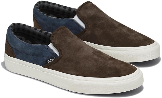 Kasut Vans Classic Slip-On Suede Babi 'Plaid Coklat Navy'. VN000BVZBF1 Order Kasut Vans Classic Slip-On Suede Babi 'Plaid Coklat Navy'. VN000BVZBF1