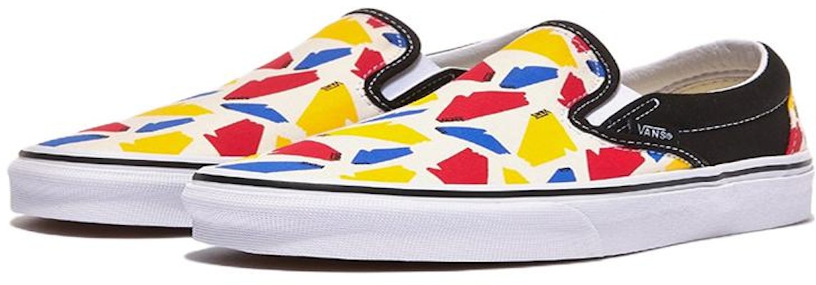 Vans CLASSIC SLIP-ON (POP LOGO) Black 'White Red Yellow' VN0A4U382O8 Order Vans CLASSIC SLIP-ON (POP LOGO) Black 'White Red Yellow' VN0A4U382O8