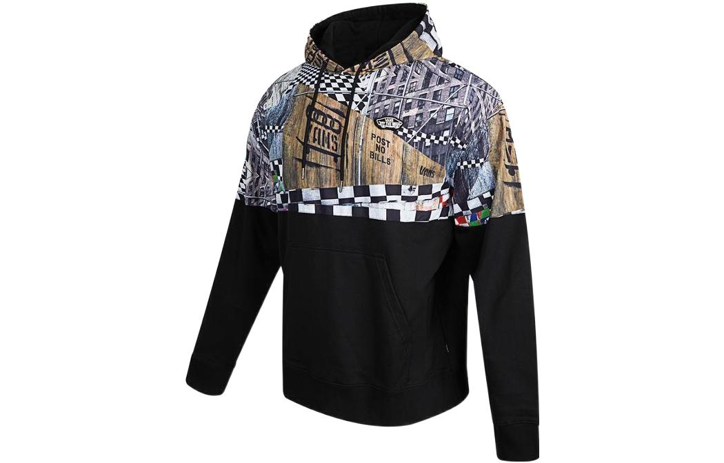 Vans Colorblock Abstract Print Hoodie Black VN0A7YJDBLK