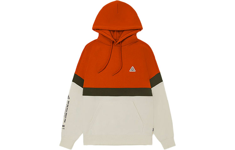 Vans Colorblock Fleece Hoodie Unisex - Vintage Orange & White American Style VN0A4UT23KS