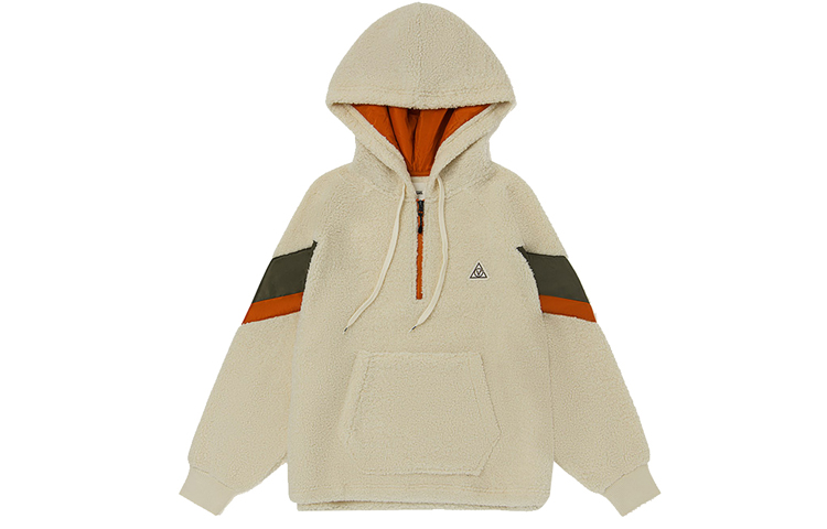Vans Colorblock Fleece Knit Half-Zip Hoodie Unisex Cream White VN0A4UT43KS