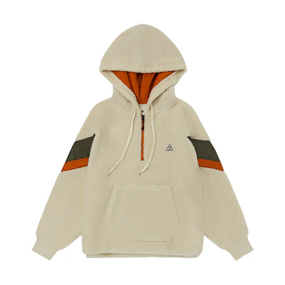 Vans Colorblock Fleece Knit Half-Zip Hoodie Unisex Cream White VN0A4UT43KS