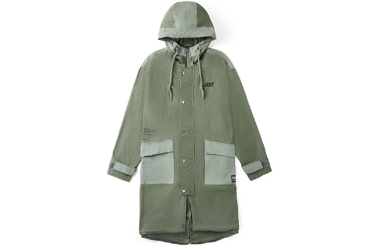 Vans Colorblock Hooded Jacket in Dark Green VN0A4MLIKCZ