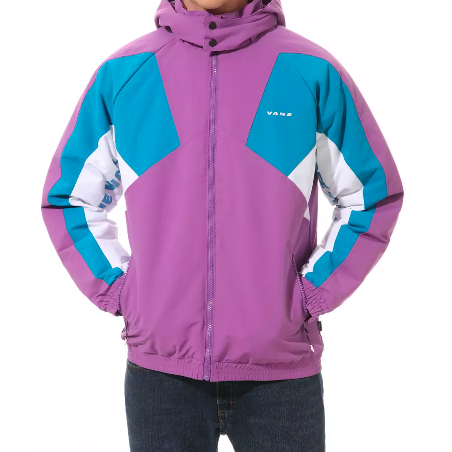 Shop Vans 紫色拼接連帽夾克休閒外套 VN0A49K2ZSV