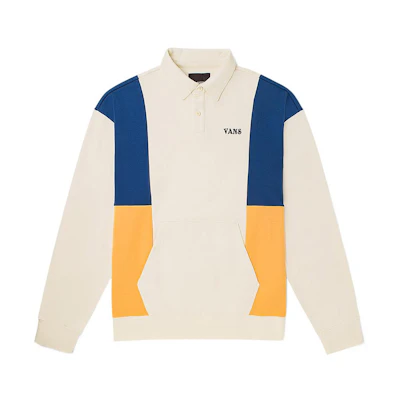 Vans Colorblock Polo Pullover Sweatshirt Retro White Unisex VN0A5H9R3KS