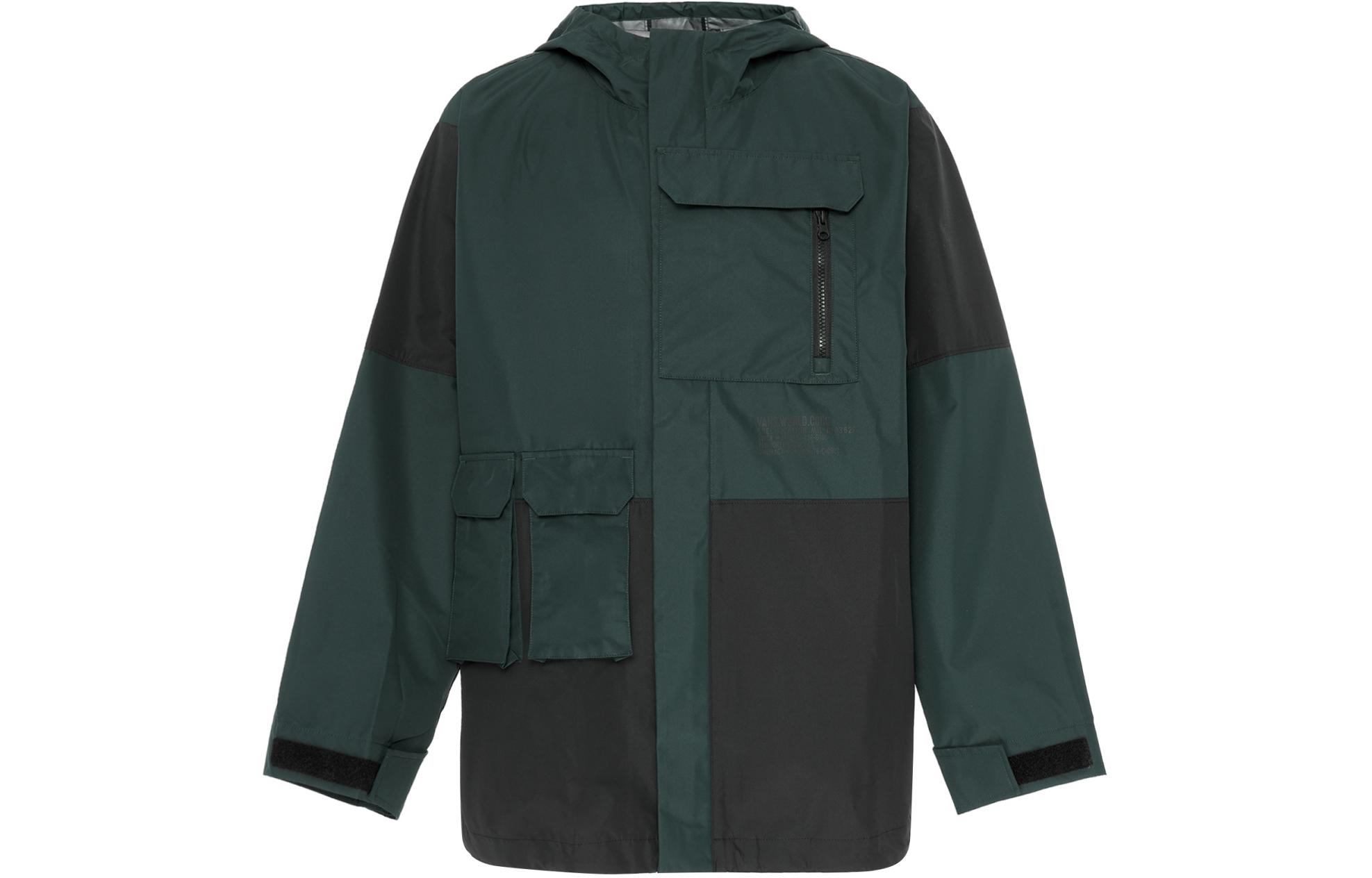 Vans Colorblock Zip-Up Hoodie Jacket Deep Green Long Sleeve VN0A54O7PRM