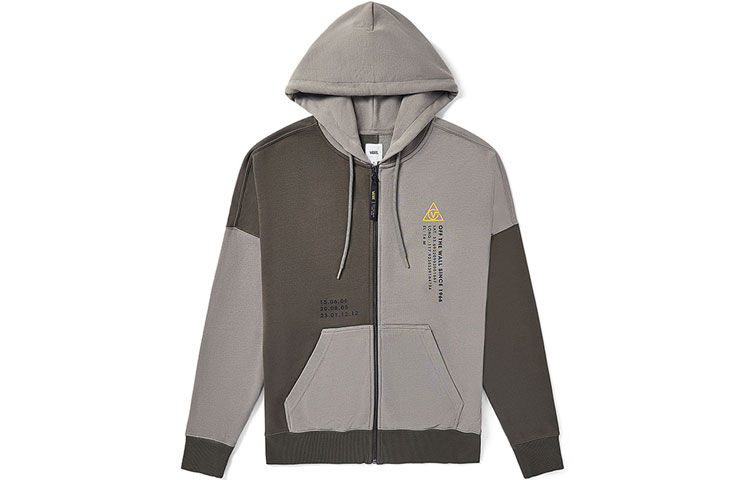 Vans Colorblock Zip-Up Sweatshirt Green Unisex VN0A4RBM6S0