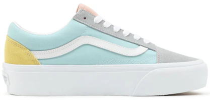 Order Vans 彩塊風老學派增高休閒板鞋 男女皆宜 藍灰粉