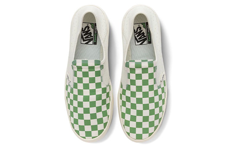 Shop Vans ComfyCush One Slip-On 'Checkerboard - Green' VN0A45J5V0N