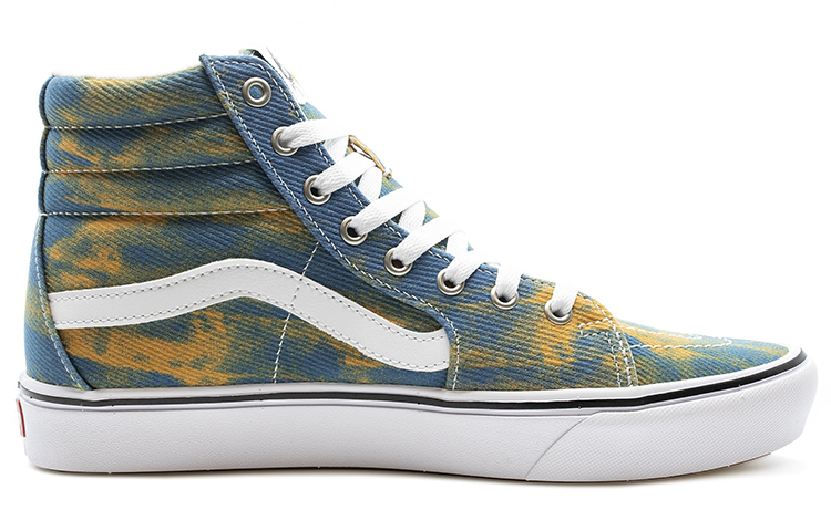 Order Vans ComfyCush Sk8-Hi ''Tie-Dye Blauw Geel'' VN0A3WMB4CG