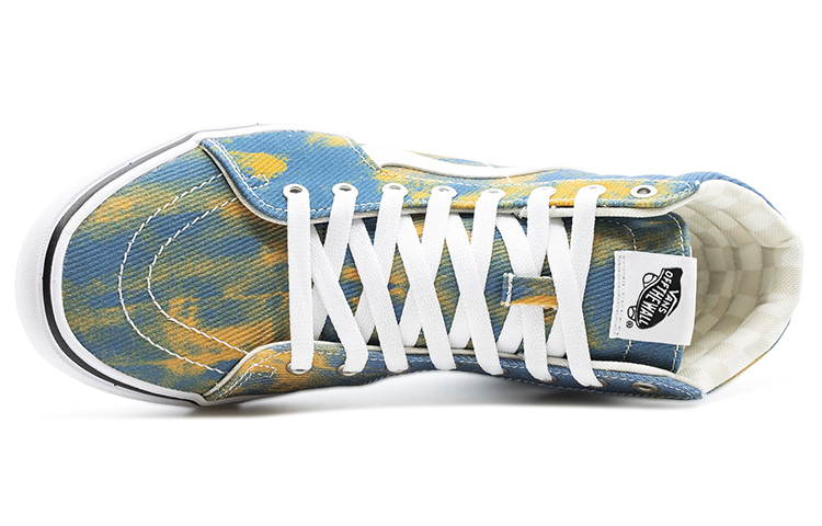Lookbook Vans ComfyCush Sk8-Hi ''Tie-Dye Blauw Geel'' VN0A3WMB4CG