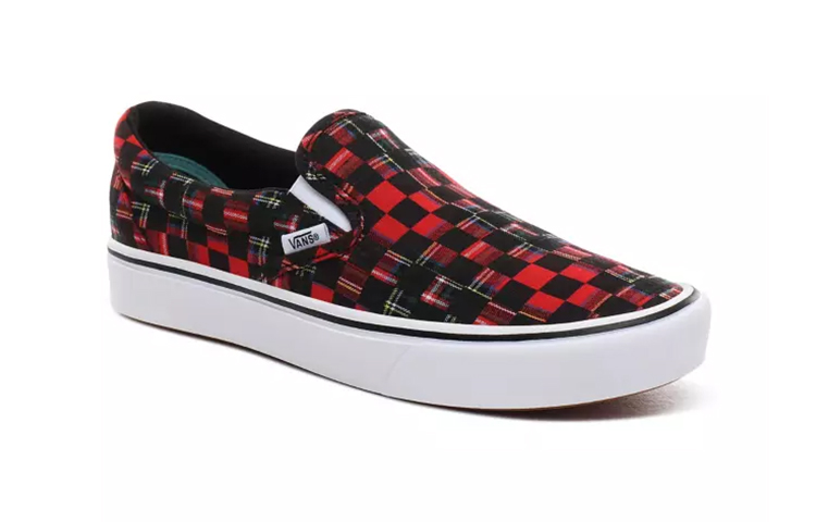 Lookbook Vans Comfycush 懶人鞋 '格子棋盤 - 紅色' VN0A3WMDTG7