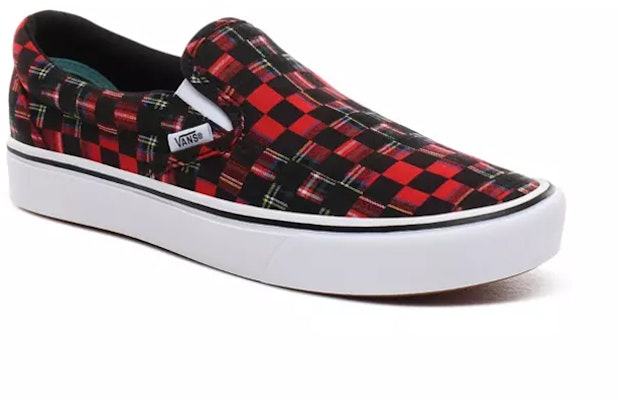 Vans Comfycush 套脚鞋 '红色棋盘格' VN0A3WMDTG7 Lookbook Vans Comfycush 套脚鞋 '红色棋盘格' VN0A3WMDTG7