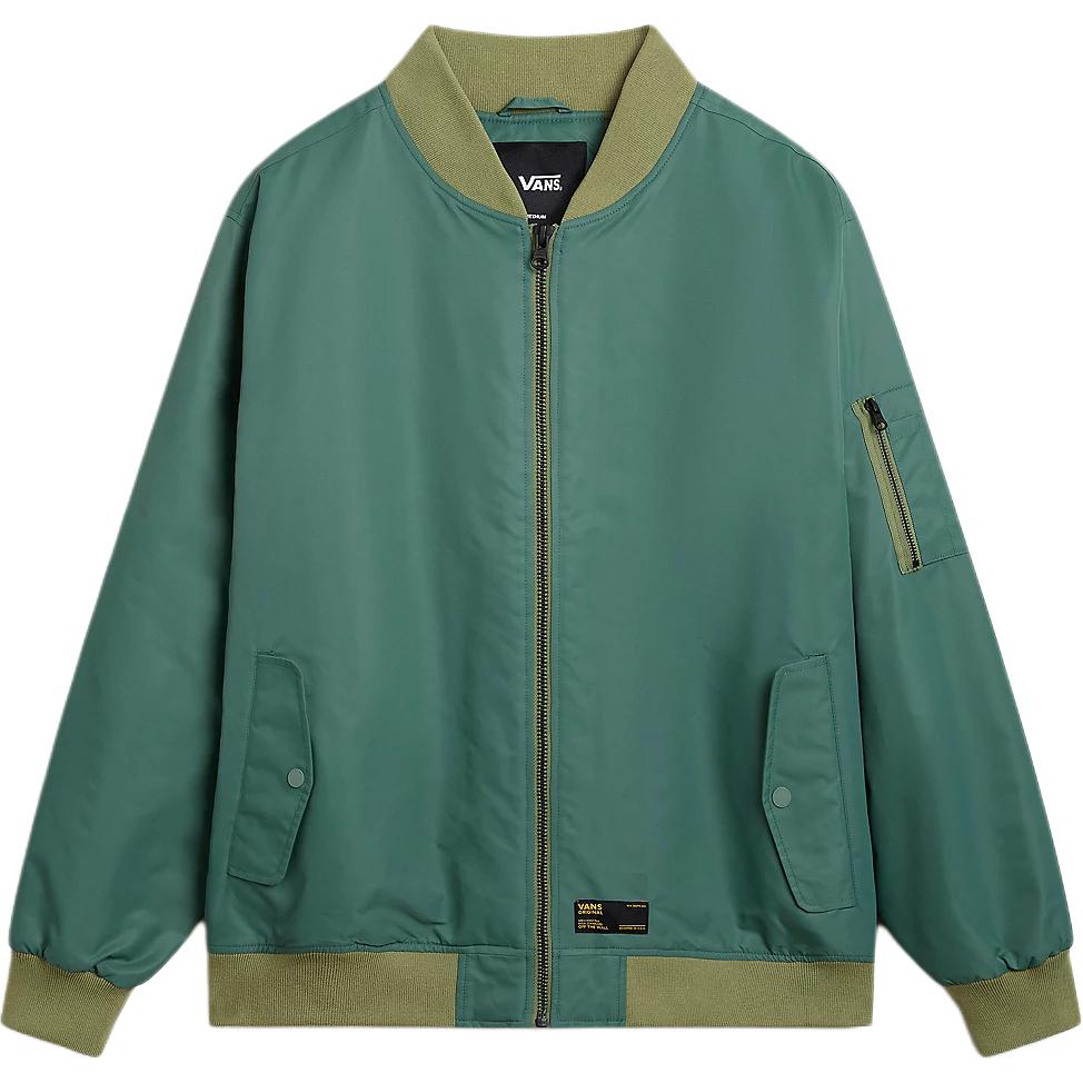Vans Copley Colorblock Logo Zipper Multi-Pocket Bomber Jacket Green VN000HMQ1CI