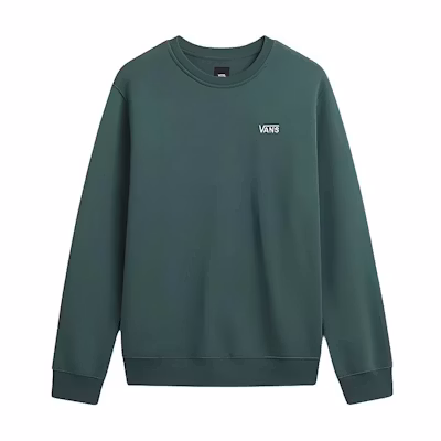 Vans Core Basic Crew Fleece Green Sweatshirt - Classic Cotton Long Sleeve VN0A7YDUBDX