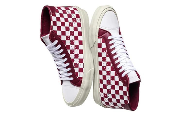 Shop Vans Court Mid ''Checker - Wit Cabernet'' VN0A34A6QFE