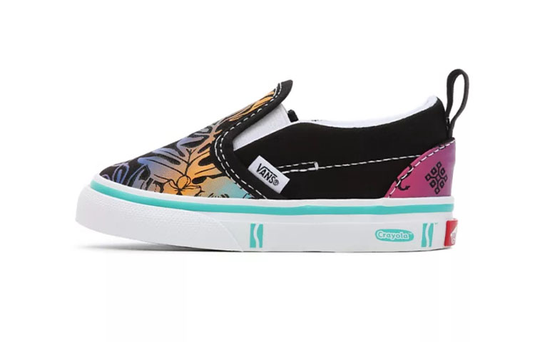 Vans Crayola Classic Slip-On Velcro 'Black Purple Yellow'