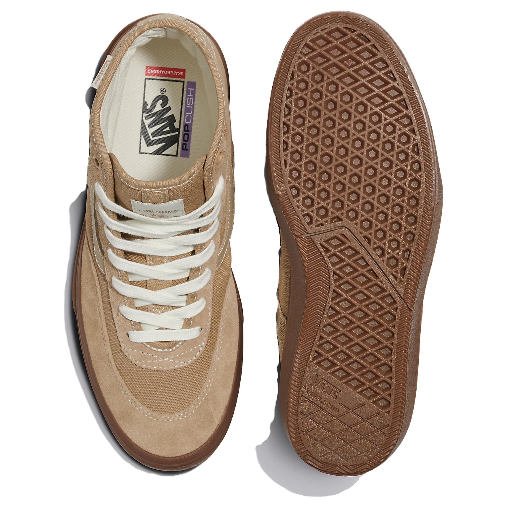 Shop Vans Crockett 防滑耐磨減震 高筒 板鞋 男女同款 卡其色