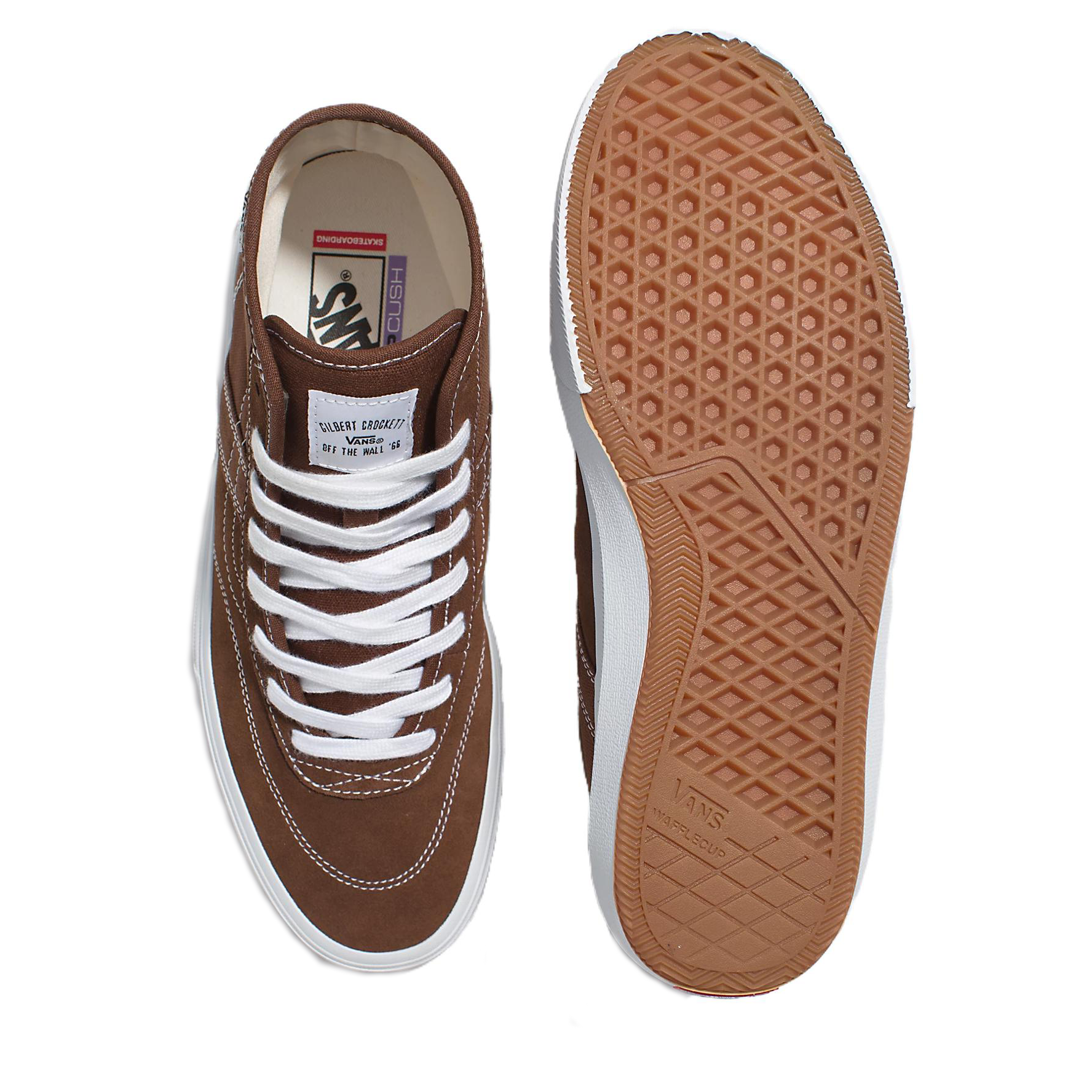 Shop ヴァンズ クロケットハイ デコン 茶/白 VN0007QVNWH