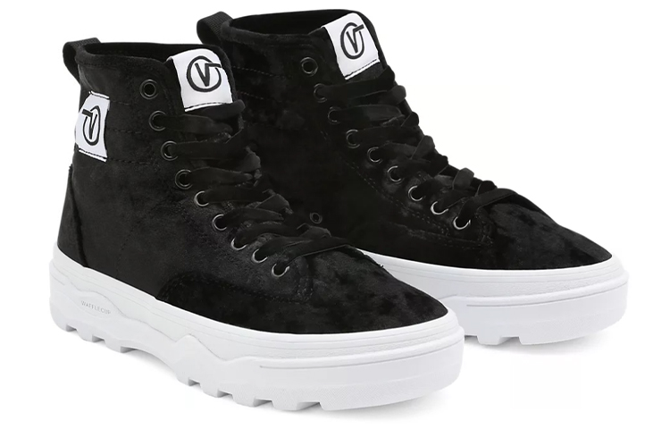 Lookbook Vans摧毀絲絨Sentry Wc休閒板鞋 男女同款 黑白色