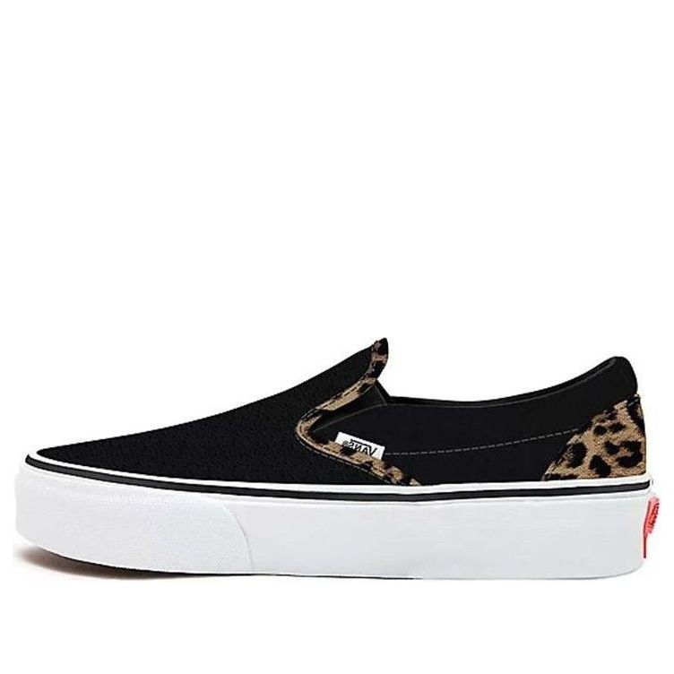 Vans Customs Black Leather Leopard Slip-on VN0A3CST071