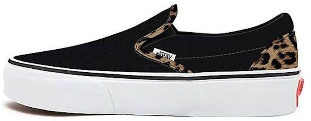 Vans Customs Black Leather Leopard Slip-on VN0A3CST071 Buy Vans Customs Black Leather Leopard Slip-on VN0A3CST071