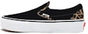 Vans Custom Hitam Kulit Leopard Slip-on VN0A3CST071