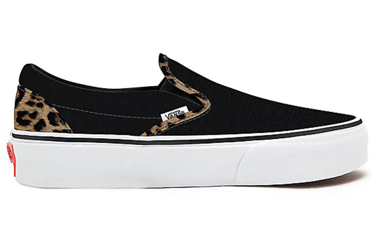 Order Vans Kustom Kulit Hitam Slip-on Macan Tutul VN0A3CST071