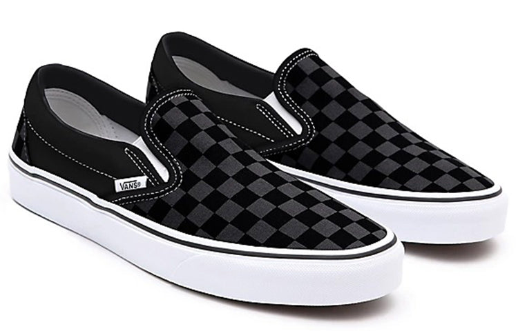 Shop 반스 커스텀 체커보드 슬립온 블랙/그레이 VN0A3CST012